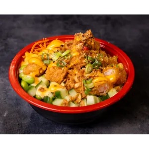 Pokebowl kip & garnaal
