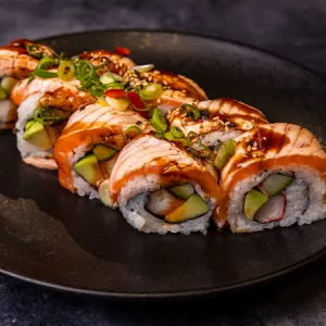 Flamed zalm roll