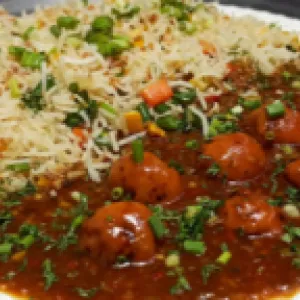 Fried Rice + Veg Manchurian