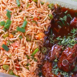 Fried Rice + Gobhi Manchurian