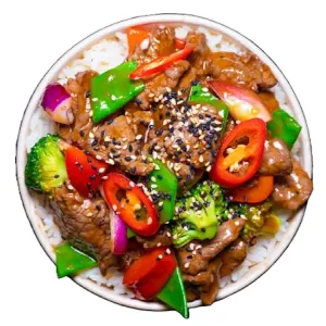 Mongolian beef met rijst