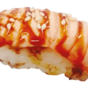 Geflambeerde zalm nigiri