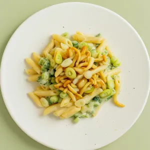 Vegetarische volkorenpasta met geitenkaas en courgette extra