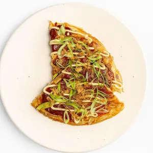 Okonomiyaki (Vegetarische hartige japanse pannenkoek)