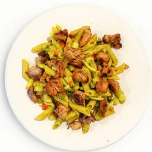 Pasta pesto met kippendijen extra