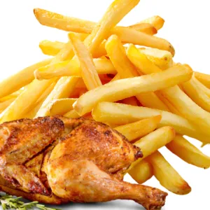 Franse friet halve kip