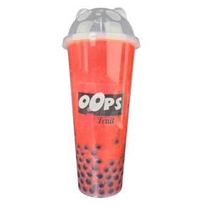 Aardbei, bosbessen en mango boba smoothie