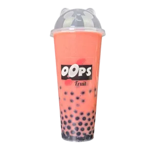 Ananas, mango en banaan boba smoothie