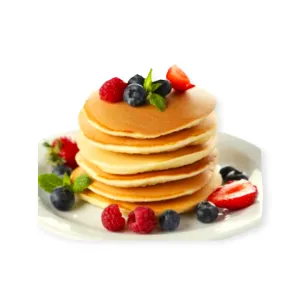 Pannenkoek laag met Nutella en fruit