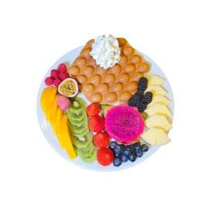 Bubbel wafel met luxe fruitsalade