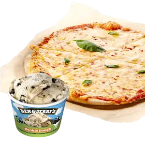 Pizza margherita met Ben & Jerry's 100ml