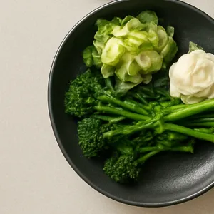 Bimi met geroosterde bloemkool creme