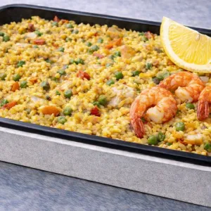 Paella met kip (en gamba's)