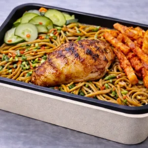 Surinaamse bami met kip (met bot)