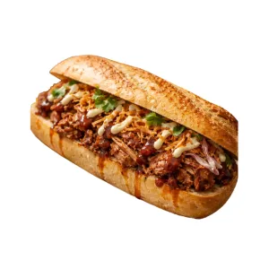 Baguette pulled chicken