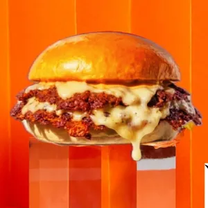 Veggie truffle Parmesan smashburger