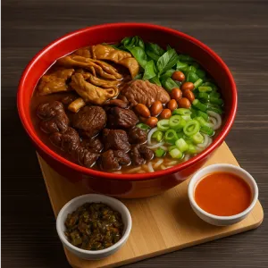 Mix Pork Intestine, Beef Rice Noodle Soup / 肥肠，牛肉双拼米粉汤