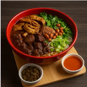 Mix Pork Intestine, Beef Rice Noodle Soup / 肥肠，牛肉双拼米粉汤