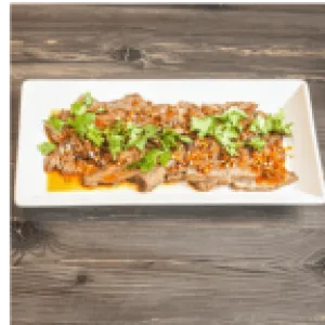 Beef with chili, sesame and soy sauce, coriander / 辣椒芝麻酱油香菜牛肉