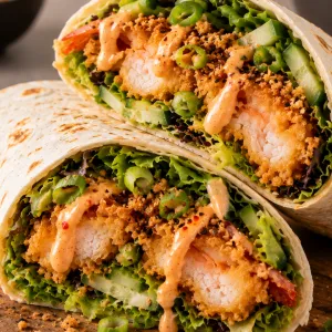 Wrap gamba tempura